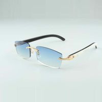 뜨거운 Frameless 선글라스 3524012 자연 믹스 버팔로 경적 원인 남성과 여성 버프 안경, 크기 : 56-18-140mm