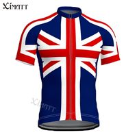 Yarış Ceketler Klasik Retro Britanya Milli Takımı Pro Bisiklet Jersey Ximasummer Polyester Erkek Spor Kısa Kollu Hızlı Kuru Nefes