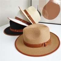 2021 Buena calidad Sombrero británico Casual de mujer Casual Gorras de cuenca Celebridad Paja Sun Paja Moda Casquillo cómodo