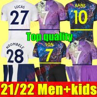 Novo 21 22 homens + Kid Kit Kane Son Dele Bale Jersey Homework 3rd Hojbjerg Bergwijn Spurs Lo Celso 2021 2022 Lucas Futebol Camisas Uniformes Jovens Adult