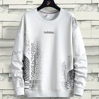 Mäns Hoodies Sweatshirts White Men 2021 City Urban Streetwear Loose Hip Hop Crew Oversize Big Storlek 8XL