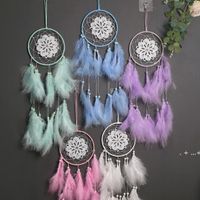 Dream Catchers with Feather Crafts Handmade Dreamcatchers for Boho Wall Hanging Decoration Home Bedroom Ornament Festival Present EWA11627