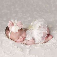 born Pography Clothing Headband+Dress 2Pcs set Studio Baby Girl Po Props Accessories born Infant Shoot Clothes 220122