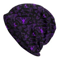 B￩rets Bonnet Chapeaux Supernatural Men de tricot pour femmes Mod￨le cryptide Purple Fond Hiver Capes de bonnet chaud