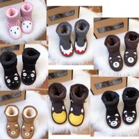 7 colores Botas para niños Zapatos Real Australia Alta calidad para niños pequeños Bota de nieve Color sólido Invierno Mantenga calientes Calzado para niñas