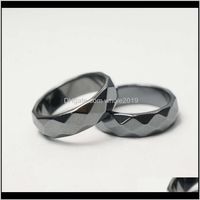 Banda jóias entrega entrega 2021 Anéis de pedra hematita facetada para mulheres homens, não-magnéticos anéis de energia, qualidade AAa soberbamente polido, tamanho 6 7