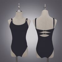 Adult twist back dance leotards with mesh combined front bal...