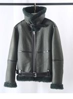Frauenpelz Faux Luxus REAL Mantel 2021 Winterjacke Frauen Natürliche Merino Schafe Echtes Leder Oberbekleidung Gürtel Dicke Warme Streetwear