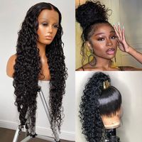 Brazilian Lace Frontal Wig 28 30 Inch Water Wave 13x4 Synthetic Lace Front Wigs For Women Deep Curly Glueless 180% Density