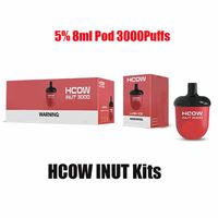 100% Original HCOW Inut Einweg-E-Zigaretten-Geräte-Kit 3000 Puffs USB-Typ-C-C-Wiederaufladbare Batterie 8ml Vorgefüllte Pods Mesh-Coil-Patronen Riesige VAPE A42
