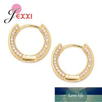 Top Sale Pure 925 Sterling Silver Round Hoop Earrings Women Girls Fashion Christmas Gifts New Year Best Presents For Families