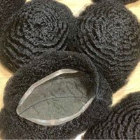 Afro Kinky Curl Toupee Hint Remy İnsan Saç Değiştirme 4mm / 6mm / 8mm / 10mm / 12mm / 15mm Siyah Erkekler için Tam Dantel Ünitesi Hızlı Ekspres Teslimat