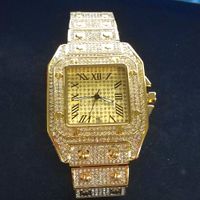 Top sale mens watch iced out full diamond quartz movement wo...