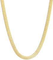 Kvinnors 14K-pläterade sillbenskedjan guldslanghalsband, Kvinnors halsband