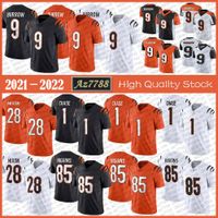 CIN 1 JaMarr Chase 2021 Mens Football jersey 9 Joe Burrow 28 Joe Mixon 85 Tee Higgins High quality Stitched jerseys stock