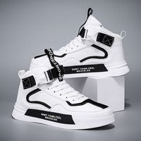 Elbise Ayakkabı Genç Beyaz Erkek Tenis Ayakkabıları, Yüksek Platformu Vulcan Tasarımı, Bahar T8U5