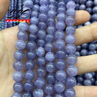 Other Natural Purple Angelite Beads Lavender Stone Round Loose 4 6 8 10 12 Mm For Jewelry Making DIY Necklaces Bracelets