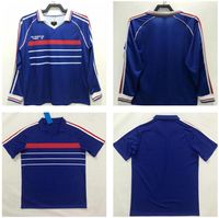 Manga comprida 1984 1998 Retro camisas de futebol Zidane Trezeguet Henry Vintage Camisa de futebol clássica Maillot Dekhmx