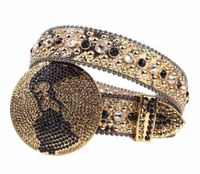 2022 مصمم BB Belt Simon Belts for Owen Men Women Fashion Shiny Kor Diamond Belt Gold Big Rhinestons Multicolour