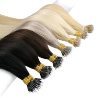 Nano Ring Menselijk Hair Extensions 14 "-24" Cold Fushion Tipped Real Hair Micro Beads Links Haarstuk Volledig Hoofd Braziliaans Haar Voor Vrouwen 1G / S 100g / Pack