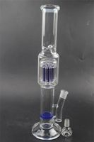 Blue Class Hookah Water Bong with Honeycomb Hookah Oil Dab Rigs Smoking Pipe