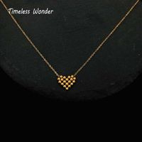 Timeless Wonder Titanium Braided Beads Heart Necklace Women Jewelry Kpop Designer Ins Gift Goth Egirl Japan Cute Not Fade 4524 Chokers