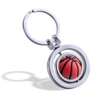 Großhandel 3D Sport rotierender Basketball Fußball Fußball Keychain Keying Ring Key Fob Ball Geschenke Für Männer