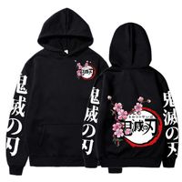 Demon Slayer Anime Graphics Print Hoodie Long Sleeve Pullovers Casual Fashion Tops Unisex Clothes Kimetsu No Yaiba Sweatshirts G1207