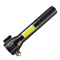 Rechargeable LED Flashlight with Hammer Multi- functional Eme...