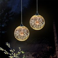 Modern Pendant Lamp 3D Fireworks Colorful Plated Glass Ball Decorated Bar Dining Kitchen Hanging Lamp