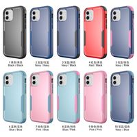 Hybrid Dual Color Commander 3 in 1 Heavy Duty Cases Silicone TPU Shockproof Full Cover Case For iPhone 12 Mini 11 Pro Max X XS XR 8 7 6 6S Plus Samsung S21 Ultra