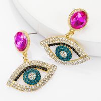 S2264 Fashion Jewelry Dangle Evil Eye Earrings Rhinstone Blu...