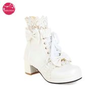 Compre al por mayor Botines De Tacón Grueso Blanco Plataforma de bajo  precio \u0026 de calidad con envío gratuito | Es.DHgate