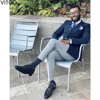 Compre al por mayor Blazer Azul Marino Pantalones Grises de bajo precio \u0026  de calidad con envío gratuito | Es.DHgate