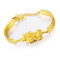 Bangle Bruids Bruiloft Sieraden Accessoires 18K Koperplated Gold Pixiu Verstelbare Armband Dames Charme Luxe Dubai Mode