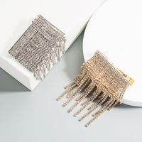 Hair Accessories Vintage Metal Alligator Clip Irregular Rhinestone Tassels Hairpins Geometric Rectangle Glitter Jewelry Barrettes