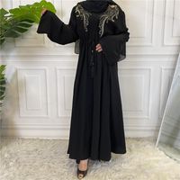 Etnik giyim Ramazanya Eid Mübarek Kaftan Abaya Dubai Pakistan Türkiye Islam Arapça Müslüman Uzun Elbise Kadınlar Için Robe Longue Femme Musulmane