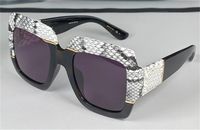 Mode Hot Damen Designer Sonnenbrille Quadratische Schlange Haut Rahmen Top Qualität Beliebt großzügiger Eleganter Stil 0484 UV400 Schutzbrille