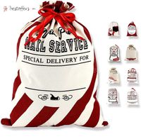 DHL 뜨거운 크리스마스 산타 자루 큰 크리스마스 캔버스 선물 가방 Drawstring 재사용 가능한 맞춤형 최고의 선물 BN12