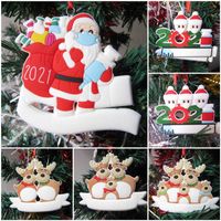 Stati Uniti Stock Decorazione del partito Decorazione Santa Claus Elk Snowman Famiglia Albero di Natale Ornamento dell'albero regalo per la mamma Dad Kid Grandma 2021 Ciondolo della porta di Natale