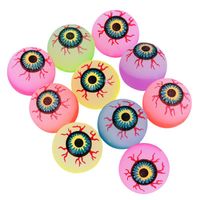 Party Favor 10pcs 32mm Glow In The Dark Bouncy Balls Scary Eye Supplies (Random Color)