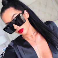 Sunglasses HERVI 2021 Flat Top Oversize Square Women Fashion...