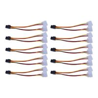 Computer Cables & Connectors 10Pcs/Set Dual Molex 4-Pin To One PCI-E 6-Pin Power Connector Y Adapter Cable C5AE