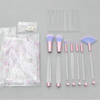 Makeup Brushes 7Pcs Empty Clear Handle Portable and Glitter ...