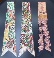 2021 Designer Headband Luxury Brand Sciarpe per la piccola sciarpa da donna Multi-function Tie Borsa Borsa in tessuto di seta di alta qualità 6 * 100 cm Sciarpe
