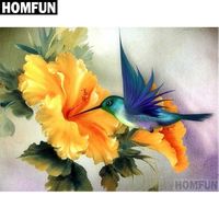 Homfun Tam Elmas "Hayvan Hummingbird" DIY 5D Elmas Boyama Çapraz Dikiş Ev Dekorasyonu Resim Rhinestone El Yapımı A00544 Q0805