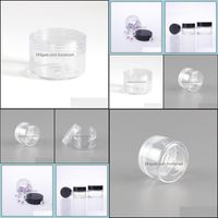 Bottles Storage Housekee Organization Home & Garden5G 5Ml Boxes Round Cosmetic Pot Jars Lip Balm Containers With Black Clear White Screw Cap