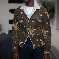 Erkek Ceketler Moda Baskılı Uzun Kollu Erkekler Için Casual İnce Gümüş Yaka Giyim Mens 2021 Sonbahar Kış Vintage Düğme Mont
