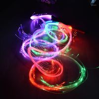 光ファイバーホイップダンス360スイベル6フィートのおもちゃライトアップグローrave程度の多色パーティーの装飾