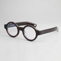 Verres de luxe de luxe Cubojue petite lunettes rondes hommes lunettes cadre mâle nerd lunettes noir tortue épaisseur acétate Janpanese brand lunetterie